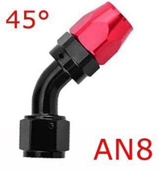 Universal AN4/AN6/AN8/AN10/AN12 Straight 0 45 90 Degree Oil Fuel Swivel Hose End Fitting Oil Hose End Adaptor Kit Black Red