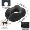 DITSONEO Memory Foam Travel Neck Pillow for Airplanes, Adjustable Portable Neck Pillow for Traveling, Car Rides, Plane Sleeping, Navy