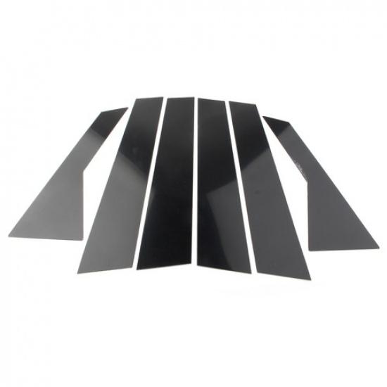 For VW Jetta - Door Trim Pillar Posts 6pcs/ Set Piano Cover Black