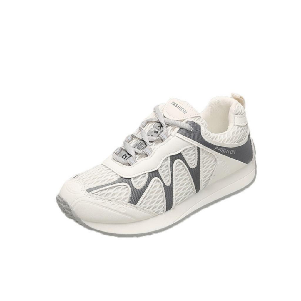 Korean version mesh lace-up little white shoes women's summer 2025 new fashion versatile and comfortable sports and leisure dad shoes