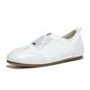 Leather Little White Shoes Women's New Fashion Single Shoes Flat Cross Elastic Band Niche Single Shoes Ballet Style