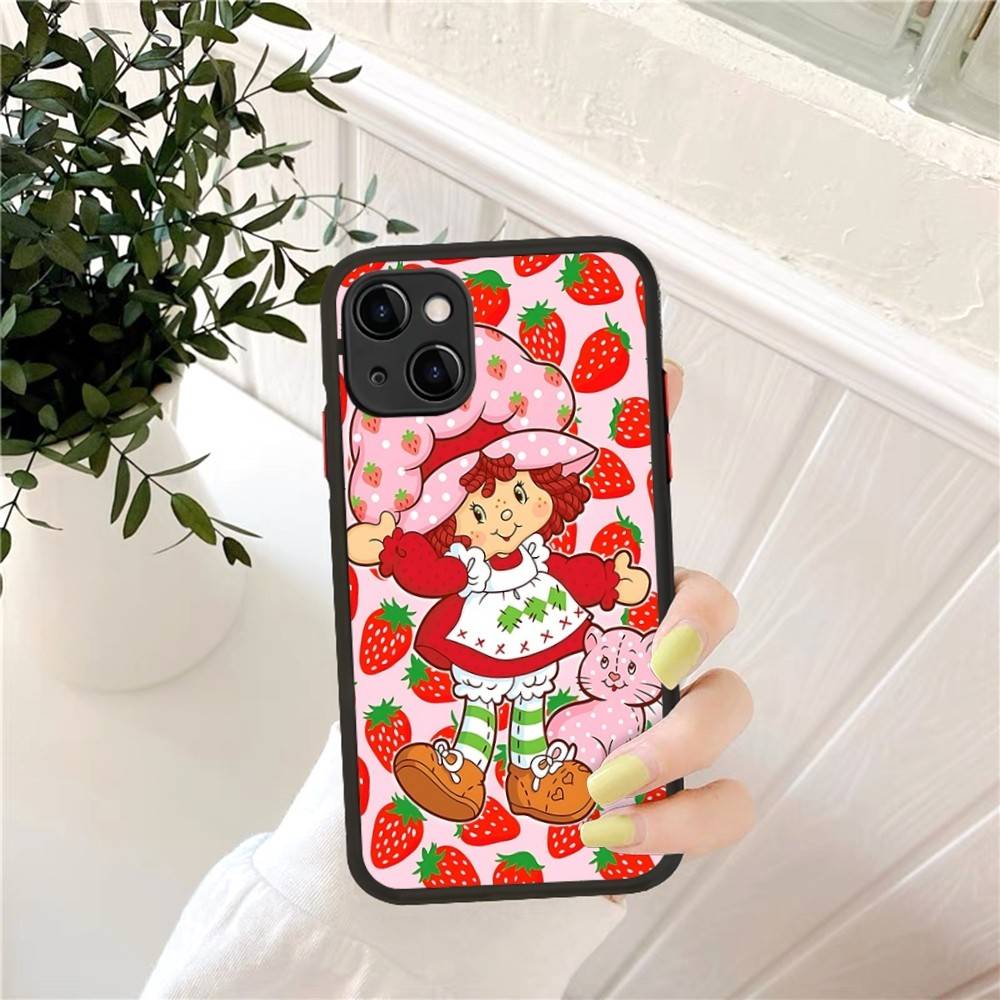Cartoon Girl S-Strawberry S-Shortcake For IPhone 16 15 14 Plus 13 12 11 Pro Max X XS MAX Translucent Matte Shockproof Cover