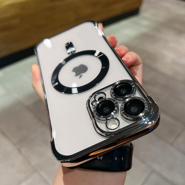 Shockproof Frameless Clear Phone Case For Iphone 14 13 12 Pro Max 14plus 14pro Ultra Thin Lens Protection Wireless Charge Cover