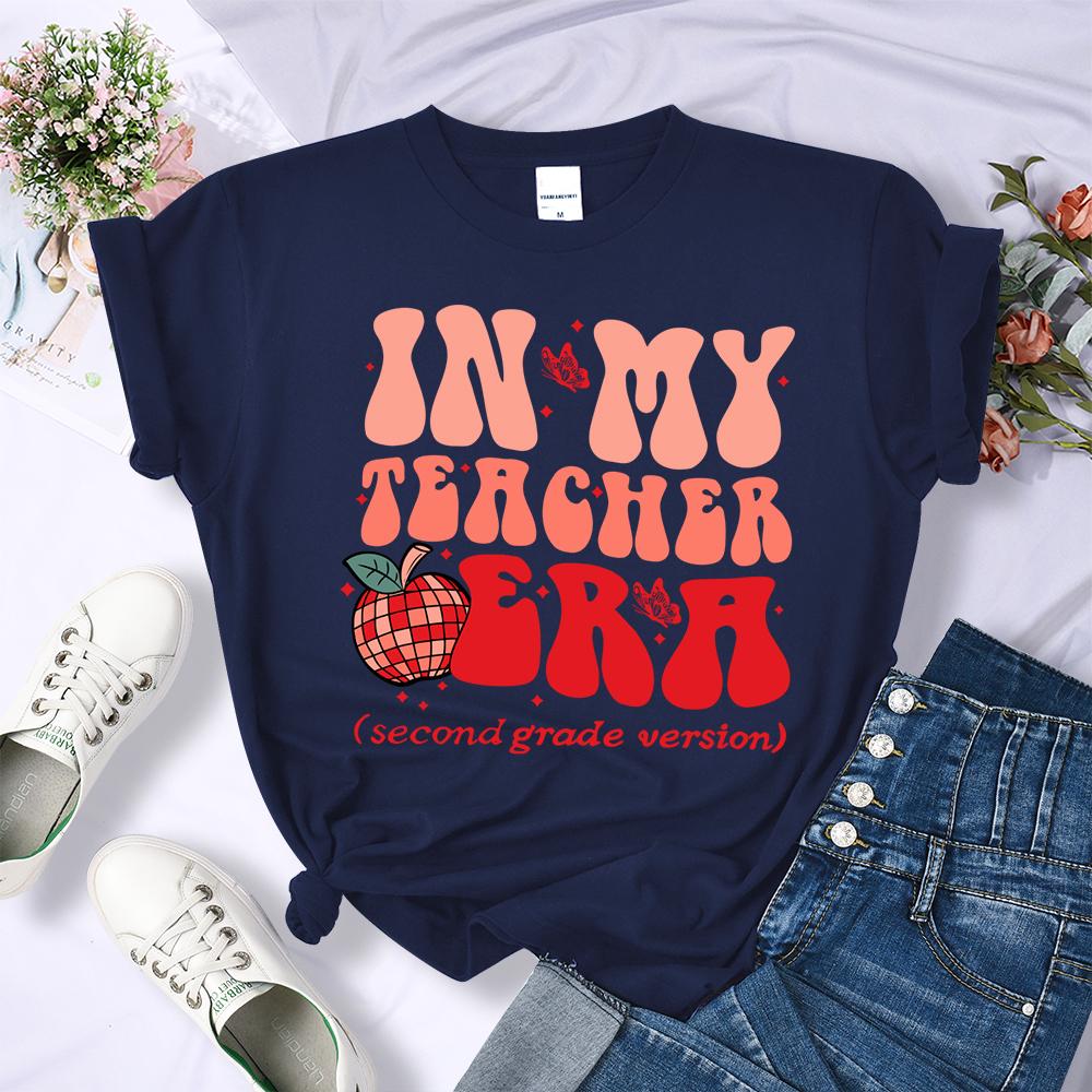 

In My Teacher Era креативная 3D-печатная футболка для женщин с круглым вырезом, повседневные футболки, удобные летние футболки с коротким рукавом в стиле хип-хоп, мягкие топы 6XL
