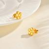 7.5/8/8.5MM Minimalist Flower Stud Earrings for Women,Gold Color Stainless Steel Mini Earrings,Retro Jewelry Gift