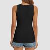 Yousheng Damen Weste U-Ausschnitt Ärmellos Knopfleiste Camisole Bluse Slim Fit Basic Tanktops Strand Büro Party Kleidung