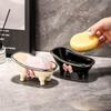 1pc Adorable bow-tie soap box, creative bathtub-shaped soap holder.