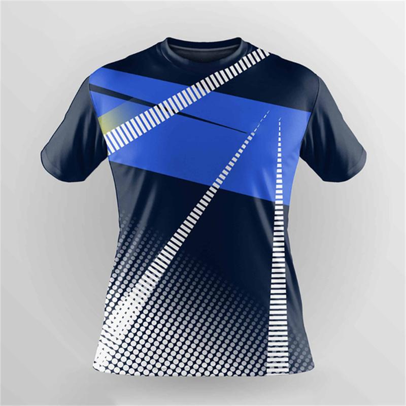 Quick drying badminton sports men's T-shirt fitness running sportswear women's table tennis shirt plus size round neck top