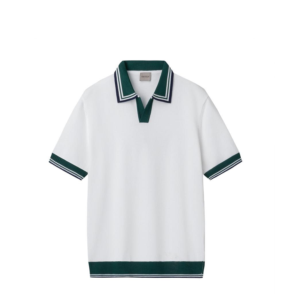 2025 Neues Frühling Sommer Poloshirt Herren Britisch Retro Umlegekragen High-End Colorblocking Slim Fit Kurzarm Polo T-Shirt