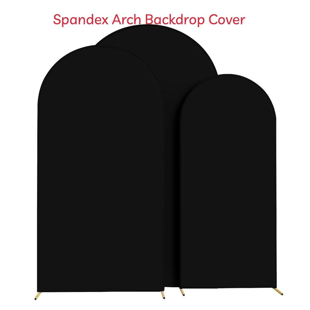 Decor Partidă Fundal Elastic Culoare Solidă în Formă de U - Husă din Material Arcadă Semi-Circulară de Exterior