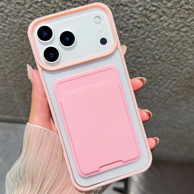 Portefeuille Porte-cartes Couleur Bonbon Étui Téléphone Pour iPhone 17 Air 16 15 14 13 12 11 Pro Max XS XR X 7 8 Plus Coque Pare-chocs Souple Anti-chocs