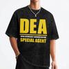 DEA Drug Enthusiast Administration Special Agent T Shirts Washed Short Sleeve TShirt  Retro Men Women Streetwear Tee Shirt