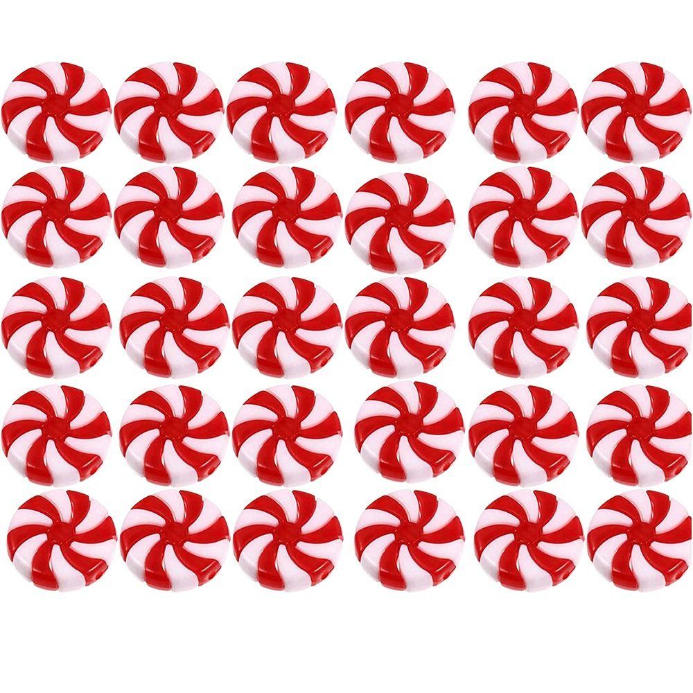 30/50pcs DIY Christmas Candies Pendant 4 Color Simulation Candies Christmas Decoration  New Year