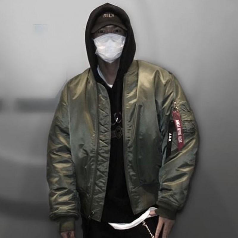 Oversized Reversible MA-1 Pilot Jacket Winter Warm Fleece-Lined Unisex Bomber Coat Men Women