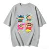 Crayon Shinchan Cute Cartoon T Shirt Couple Clothes Family Matching Tee Summer Casual Short Sleeve Cotton Top Fashion Streetwear