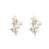 Korean Small Cute Star Rhinestone Pearl Stud Earrings for Women 2021 New Fashion Creative Jewelry