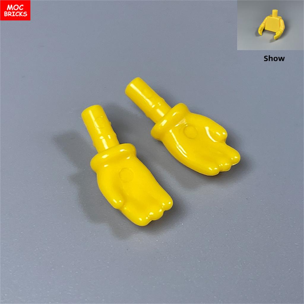MOC Blocks Yellow Hands Arms Hold Infant Infant 4CM Figure Body Wear Accessories Assembled Construction Bricks Toy Children Plastic Material Doll