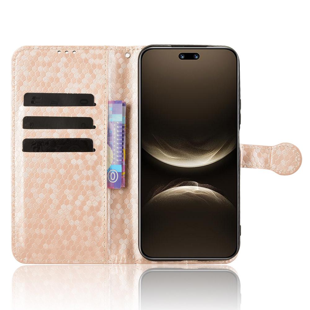 For Huawei nova 14 Pro 5G Wallet Case Dot Pattern Imprint PU Leather Phone Cover with Wrist Strap