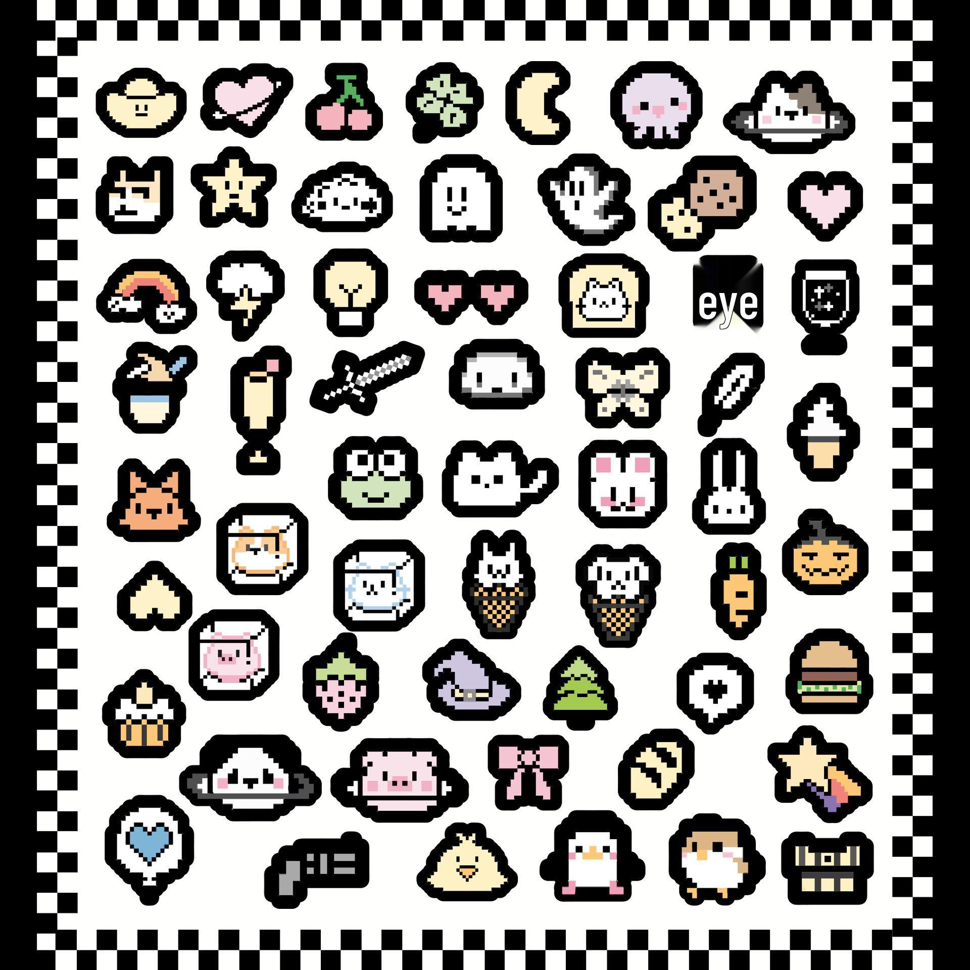 Coisini Korean Pixel Cartoon Style Decorative Stickers for Journals