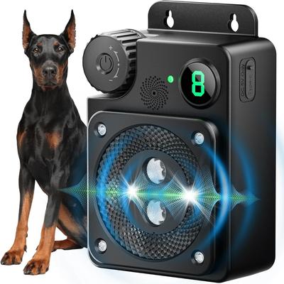 AI Anti Barking Deterrent Device IP65 Waterproof for Dogs with 3 Modes Ultrasonic Bark Box Barking Stopper Long Range 10M for Indoor & Outdoor Use