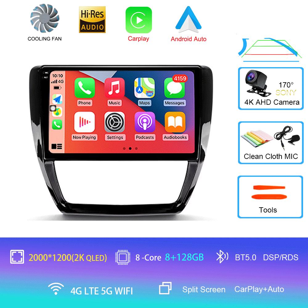 For Volkswagen VW Sagitar Jetta 6 Bora 2011-2018 Car Radio Android 14 Navigation GPS Multimedia Player Stereo WiFi+4G Carplay BT