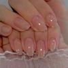 24 kusů Balerína Gradientové nalepovací nehty s lepidlem Lesklé Pevné Akrylové Plné krytí False Nail Tipy Manikúra