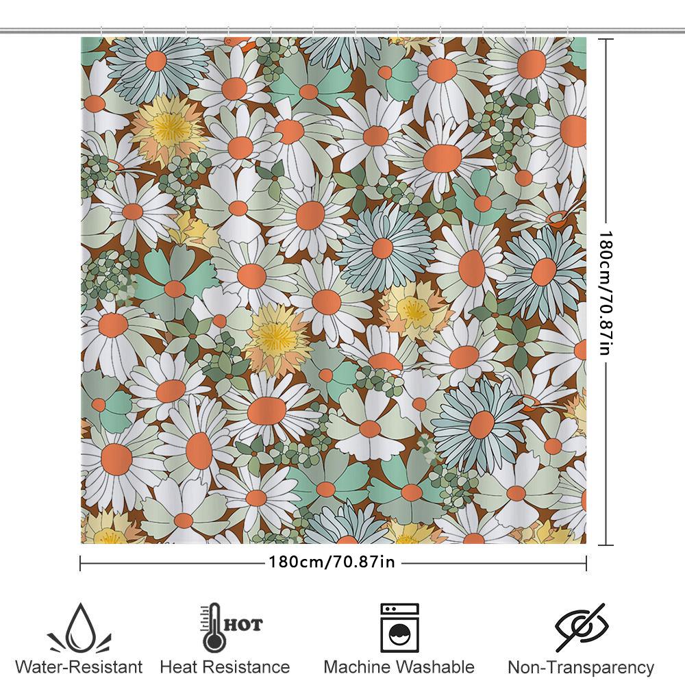 Delightful Daisy Shower Curtain Vibrant Floral Print for Bathroom Decor, Waterproof Fabric, Perfect Gift Idea