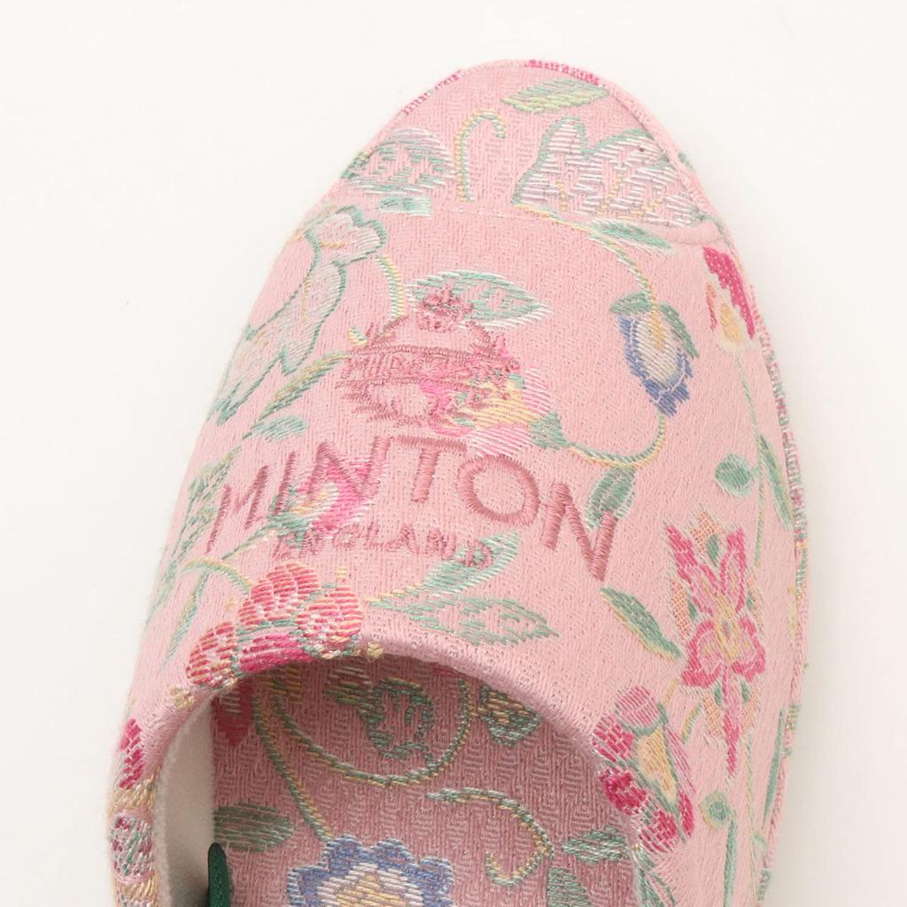 Minton Haddon Hall Jacquard Pantaloon Slippers Jacquard British (Floral Weave, Style) (Pink)