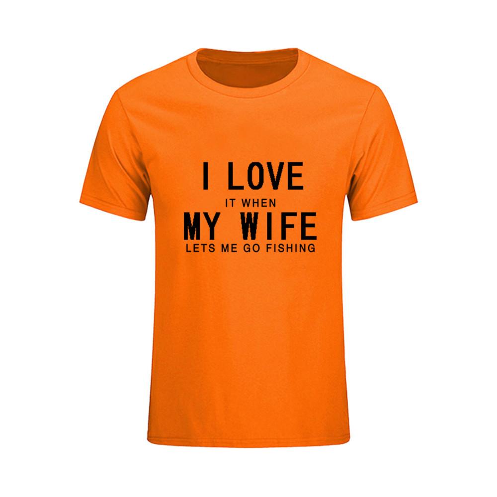 Men S T Shirts I Love My Wife Slim Fit Simple Style Tees Crew Neck