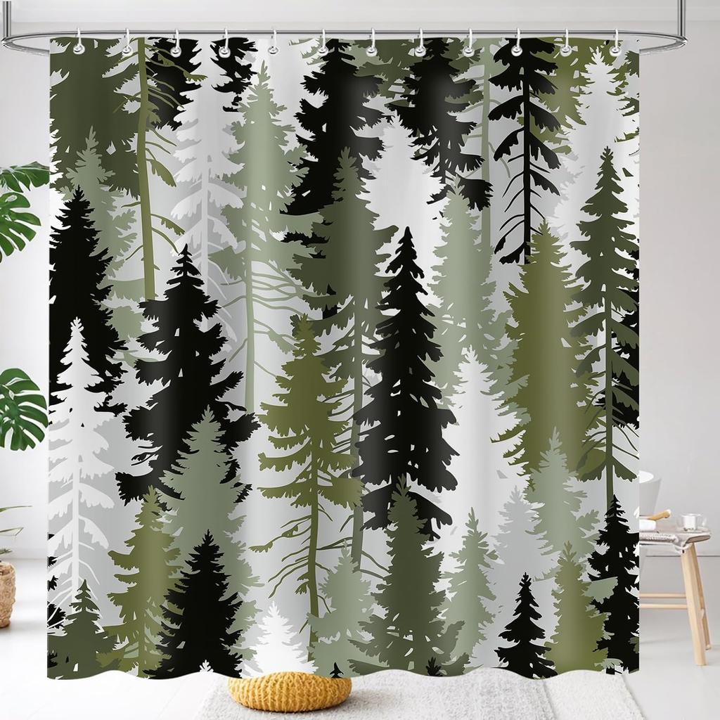 Western Landscape Sunset Desert Cactus Bathroom Curtain, Natural Scene Waterproof Polyester Fabric Shower Curtain with Hook