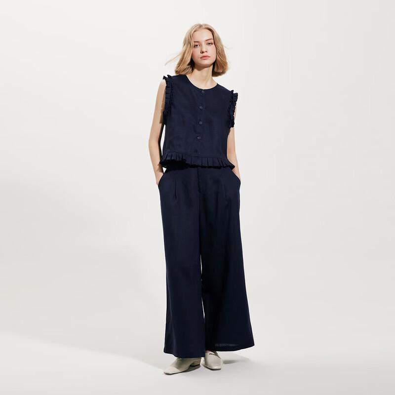 Women s Fashion Sleeveless Top & Wide-Leg Pants Set S