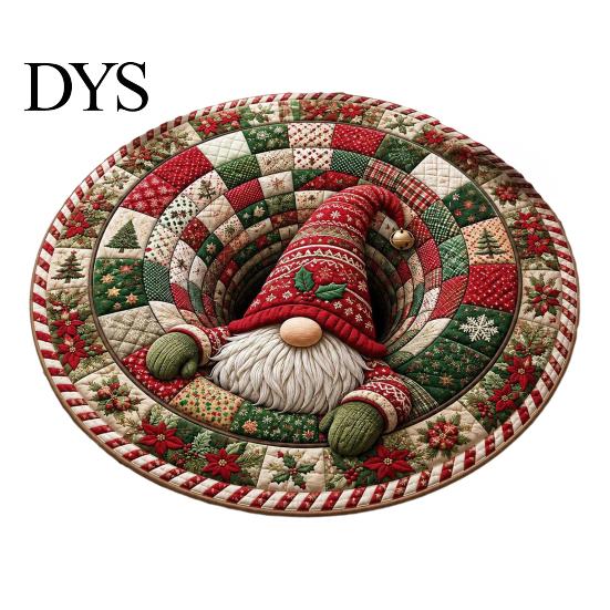 Tapis de zone de vacances Noël Tapis 3D, Tapis rond décoratif à illusion Tapis optique Tapis de sol, Festif pour la décoration intérieure de la maison Salon Doux Confortable