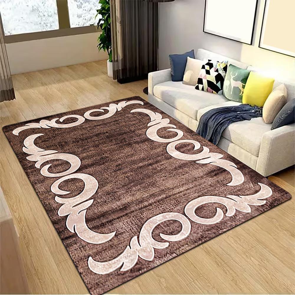 Wooden Wall Paneling Texture Decoration,Carpet,Living Room,Bedroom, Non-slip,Square rug