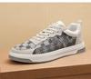 Neuer Herrenschuh-Trend Leder Freizeitschuhe Designer Blumenmuster Flache Skateboard-Schuhe Street Cool Schnür-Sneaker