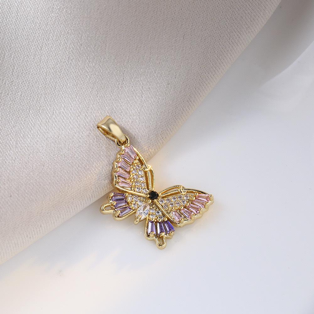 Butterfly Necklace with Color-Retaining Zircon - Fashionable, Versatile Women's Jewelry Accessory.