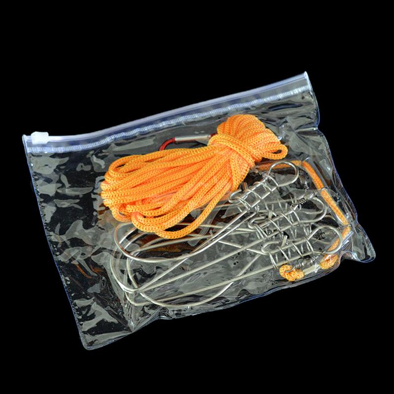 3.5 Meters Fishing Rope Stainless Steel River Fish Lock Buckle Outdoor Sport Fishing Tackle Lanyard Carp Fishing Accessories