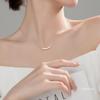 Sterling Silver Women Eggplant Shape Clavicle Necklace Light Luxury Minimalist Jewelry