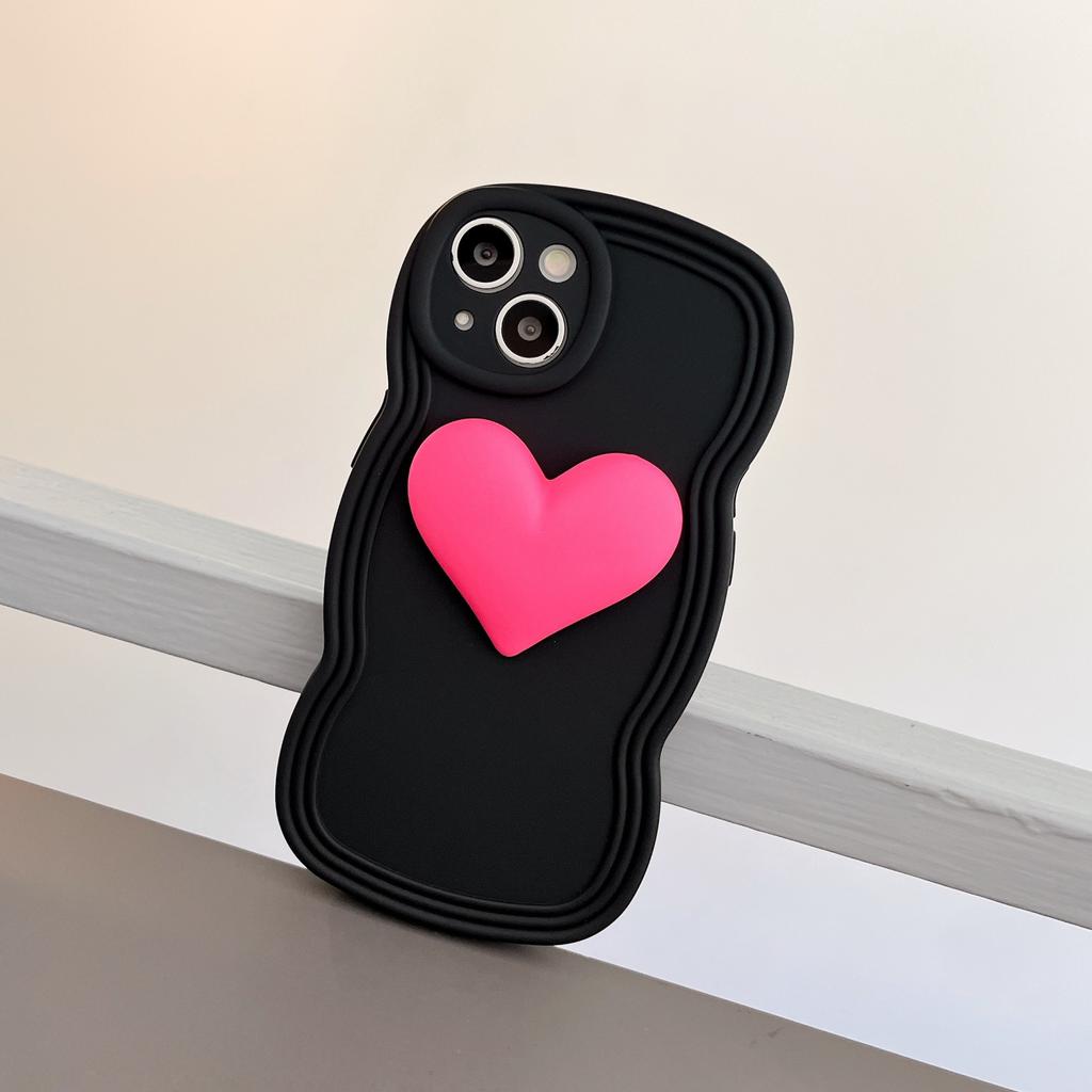 Wind Ins Three-dimensional Big Love Applies To iPhone17/16 Apple 15 Mobile Phone Case 14/13Pro Max Female 12PM