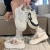 Leather lightweight thick-soled little white shoes women's 2025 spring and autumn new round head height-increasing casual shoes small love board shoes