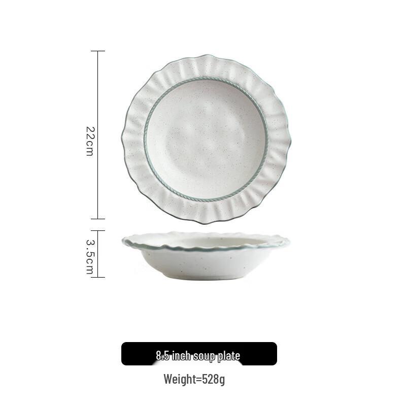 Assiettes à soupe en céramique Dentelle de sésame nordique