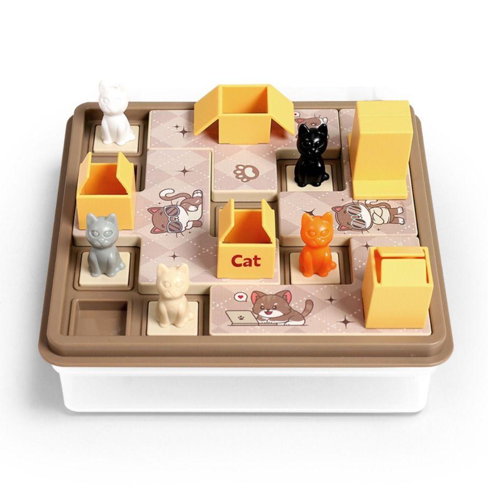 Montessori Hide Seek Board Game Hidden Maze Cat Express Box Board Game  Children Gift
