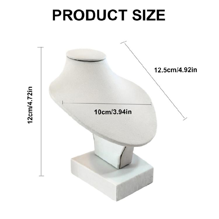 Elegant Necklace Jewelry Bust Stand Elegant Flannel Jewelry Display Mannequin Necklace Rack for Exhibitions and Shops