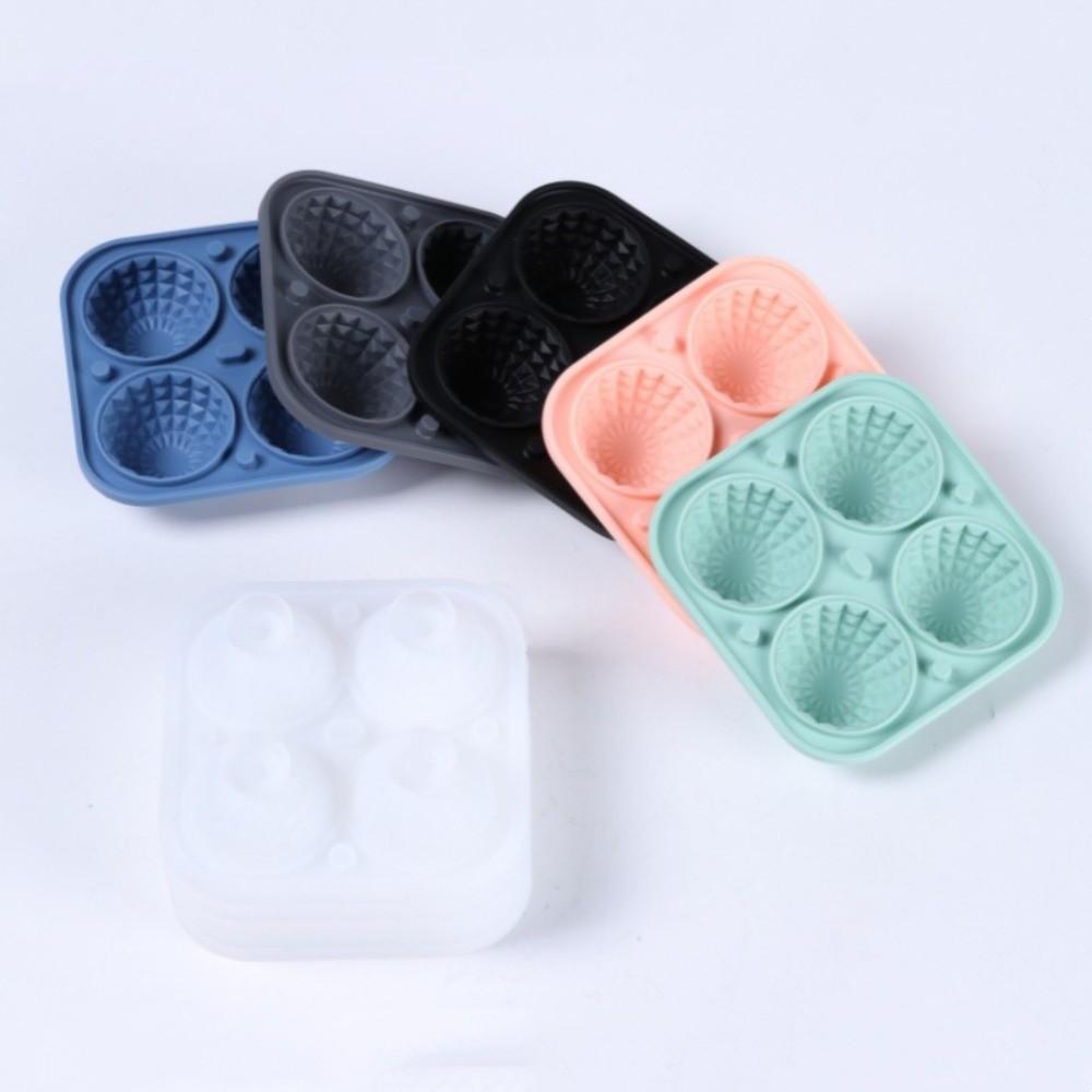 Spherical Silicone Ice Cube Tray Large Size with Lid Ice Ball Mold Round Shape 3D Sphere Ice Mold Kitchen Cocktail Drink