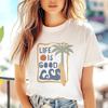 T-Shirt Printed Short Sleeved Women's Surfing Enthusiast Pattern New Casual Style Top Regular Summer Women's Popular Clothing