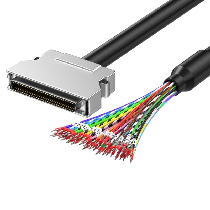 SCSI Data Cable with Terminal Push-up Lock, 28AWG Wire Single Head CN14P CN20P CN26P CN36P CN50P CN68P 6 Length Option