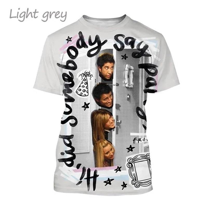 TV Show Friends Printed T-Shirt For Men Women FashionCrewneck Short Sleeve T Shirt  Streetwear Mens Casual Plus Size Tees Top