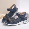 Women's Summer Wedge Platform Casual Sandals Sequined Rhinestone One-Strap Thick-Sole Shoes