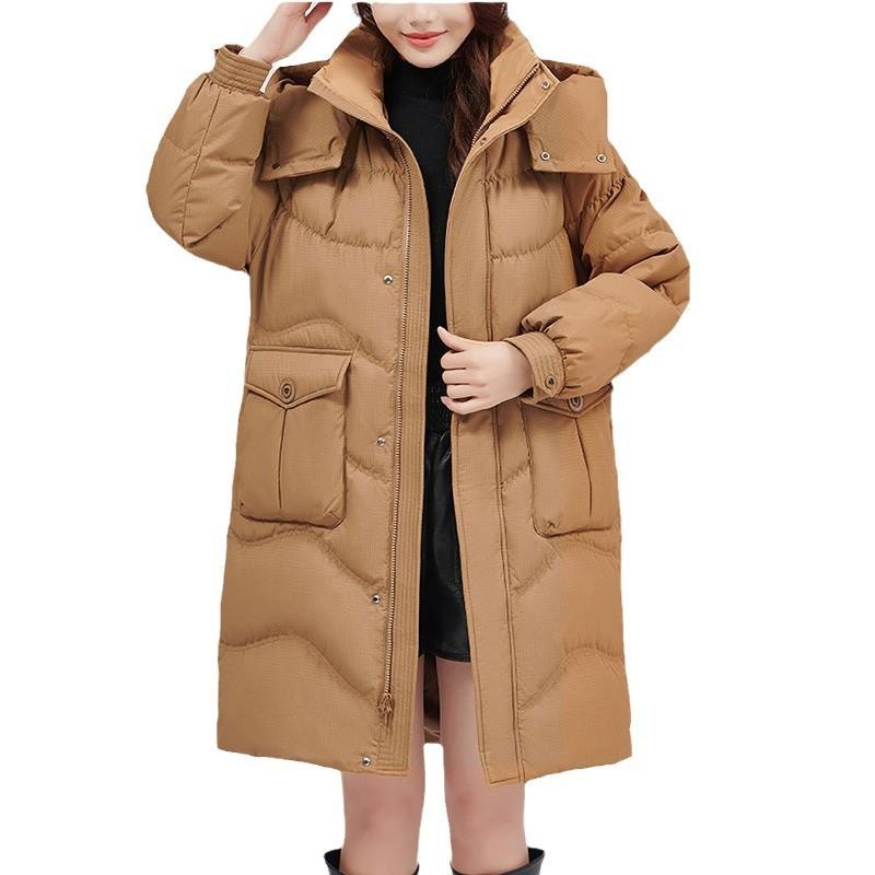 Medium and long thick down jacket women's winter new Korean version down white duck down women's down jacket