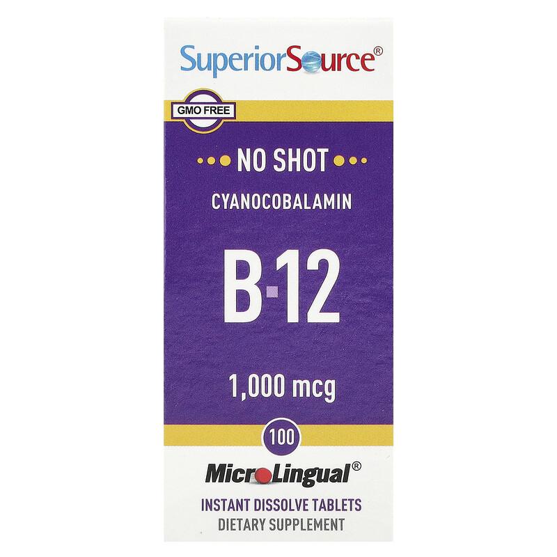 Cyanocobalamin B12, 1,000 Mcg, 100 MicroLingual® Instant Dissolve Tablets