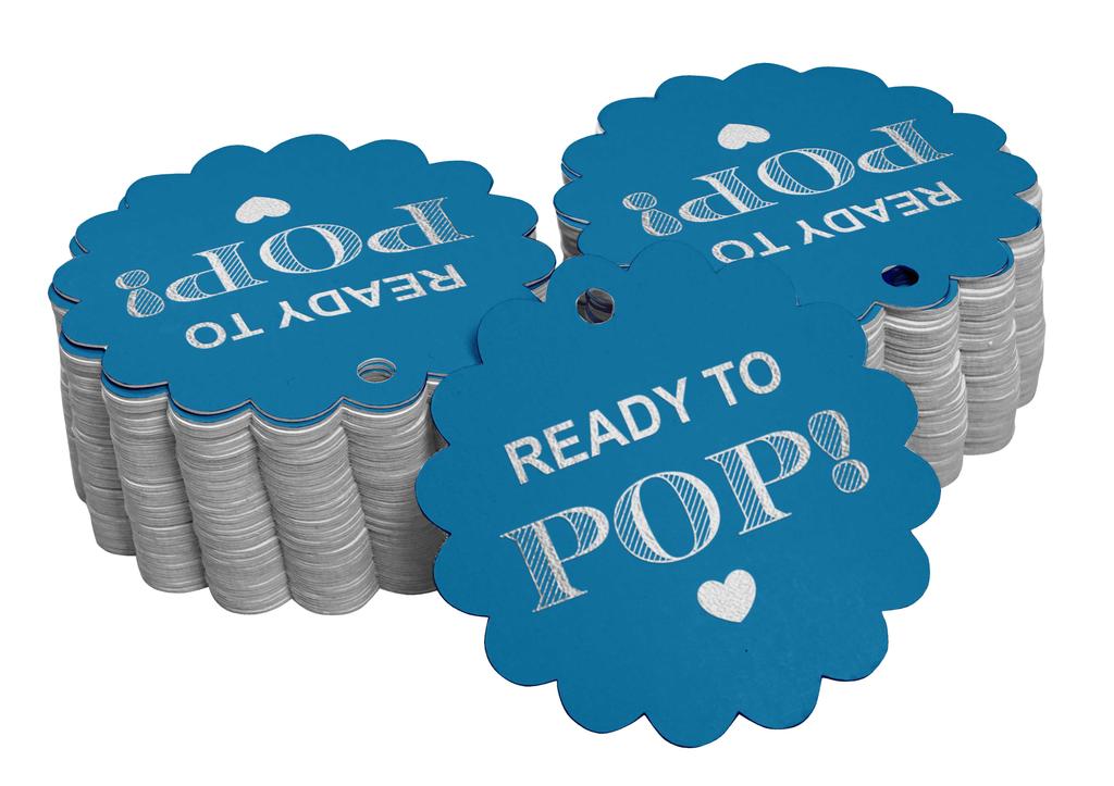 Inkdotpot Ready To Pop Baby Shower Bottle Tag Real Gold Foil Favor Hang Tags Pack Of